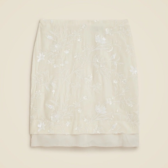 NWT J.Crew Collection Embroidered Velvet slip skirt sz 16 - Picture 3 of 10